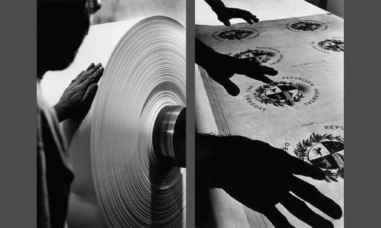 rouleau papier et filigrane, projet photographique sur la mémoire industrielle des papeteries Arjo Wiggins